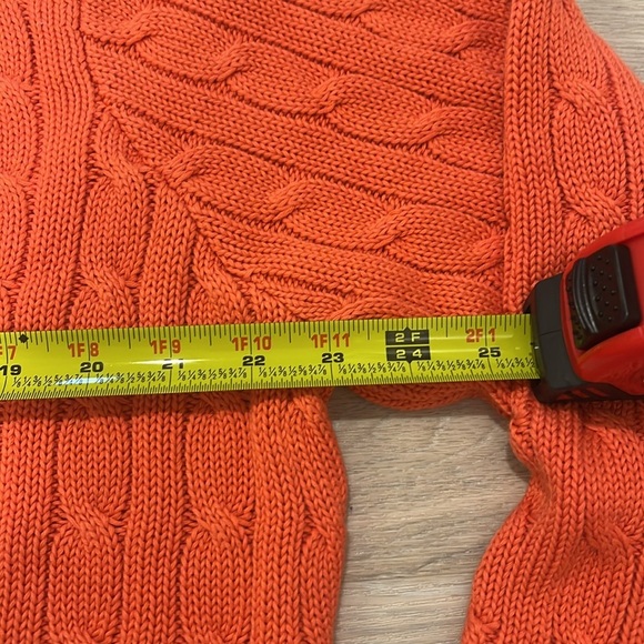 Polo Ralph Lauren Cable Knit Jumper Orange Pullover Sweater unisex - Picture 9 of 15